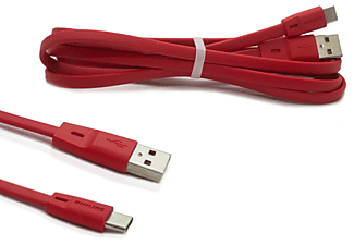 PHILIPS USB - USB-C Şarj Kablosu 1.8M Kırmızı