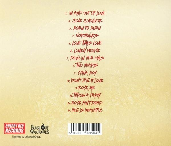 CD-Rückseite mit Songliste, Logos und Barcode auf gelbem Hintergrund.