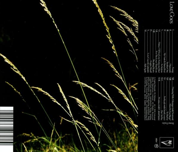 Albumcover mit hohem Gras vor dunklem Hintergrund und Text.