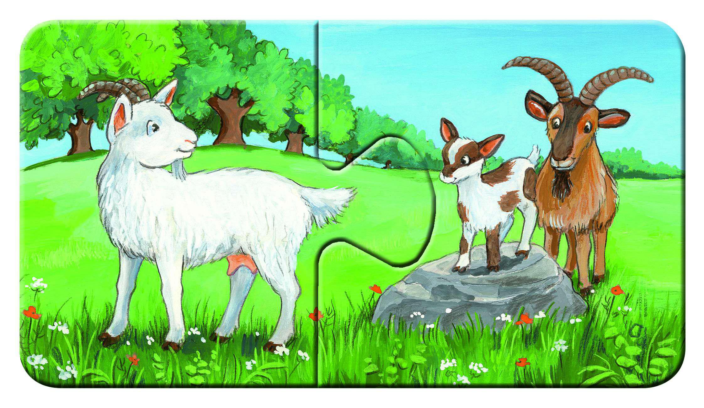 RAVENSBURGER Tierfamilien auf dem Puzzle Mehrfarbig Bauernhof