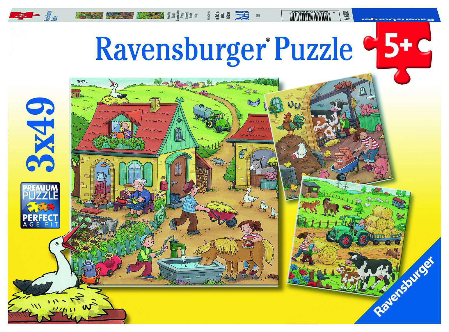 Mehrfarbig los RAVENSBURGER auf Viel Puzzle dem Bauernhof