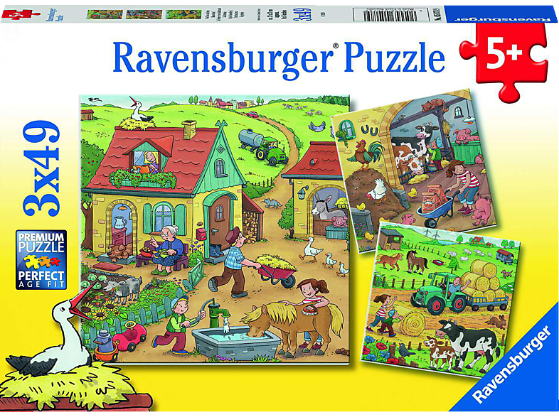 Mehrfarbig los RAVENSBURGER auf Viel Puzzle dem Bauernhof