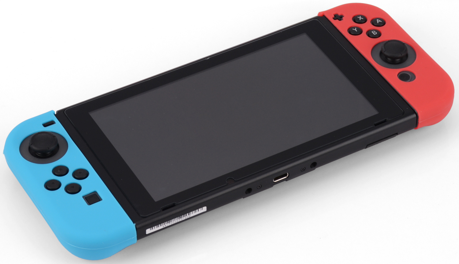 A black device with two buttons and a small screen. It has a GoPro mount and top.