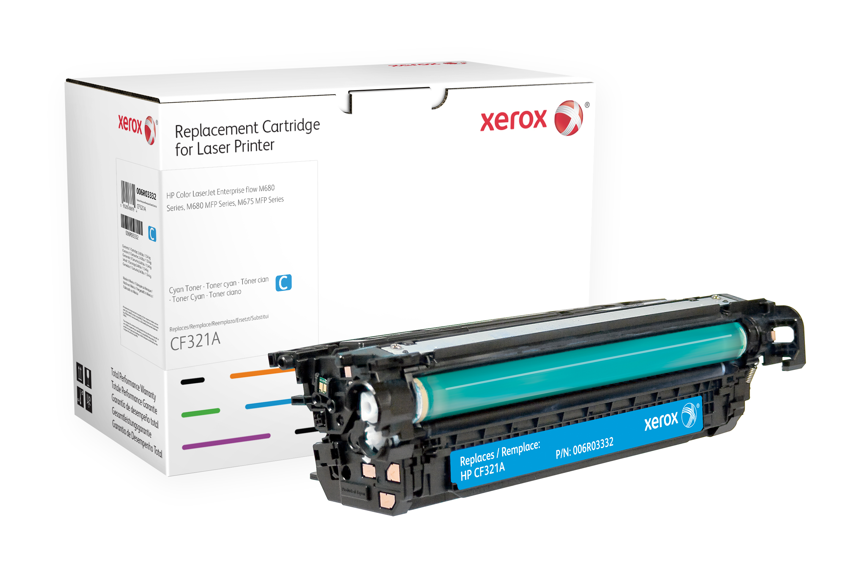 Tóner y cartucho láser - Xerox 006R03332, 17100 páginas, cian