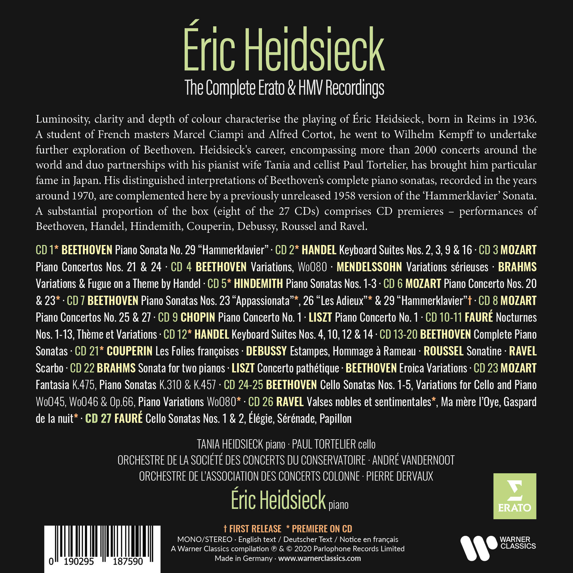Eric Heidsieck - The Complete Erato And HMV recordings  - (CD)