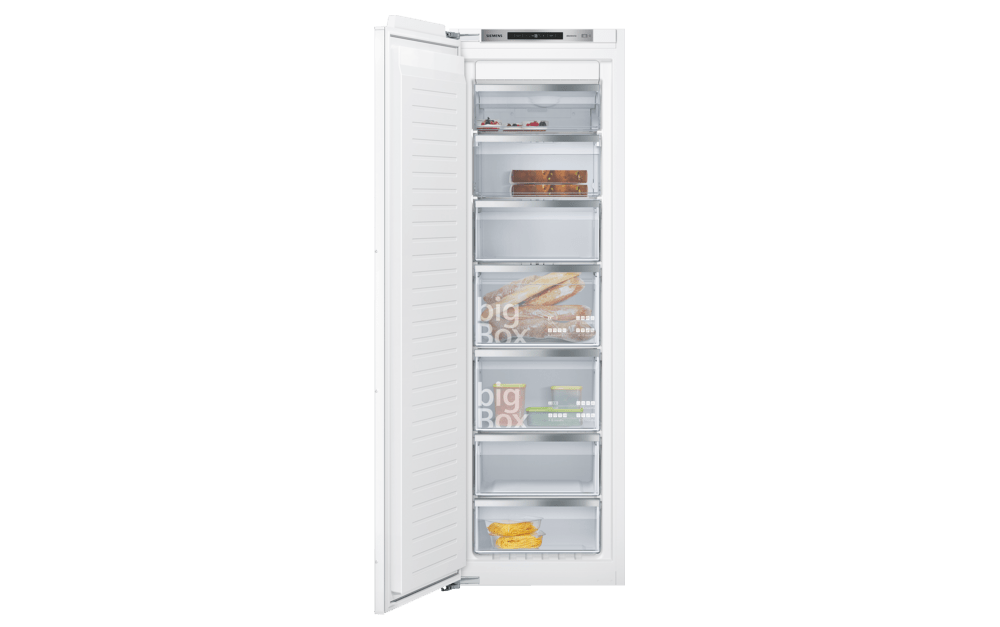 Congelador vertical - Siemens GI81NAEF0, 177,2 cm, Integrable, No Frost, 211 l, Blanco