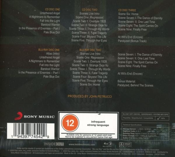 Rückseite einer DVD-Hülle, Text mit Dream Theater Albumdetails und verschiedenen Logos.