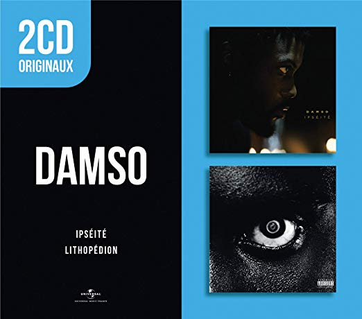 Albumhoes met het woord 'DAMSO' en twee kleinere albumhoezen.