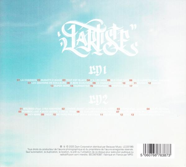 Een cd-hoes met tekst en een hemelsblauwe achtergrond en een witte lucht.