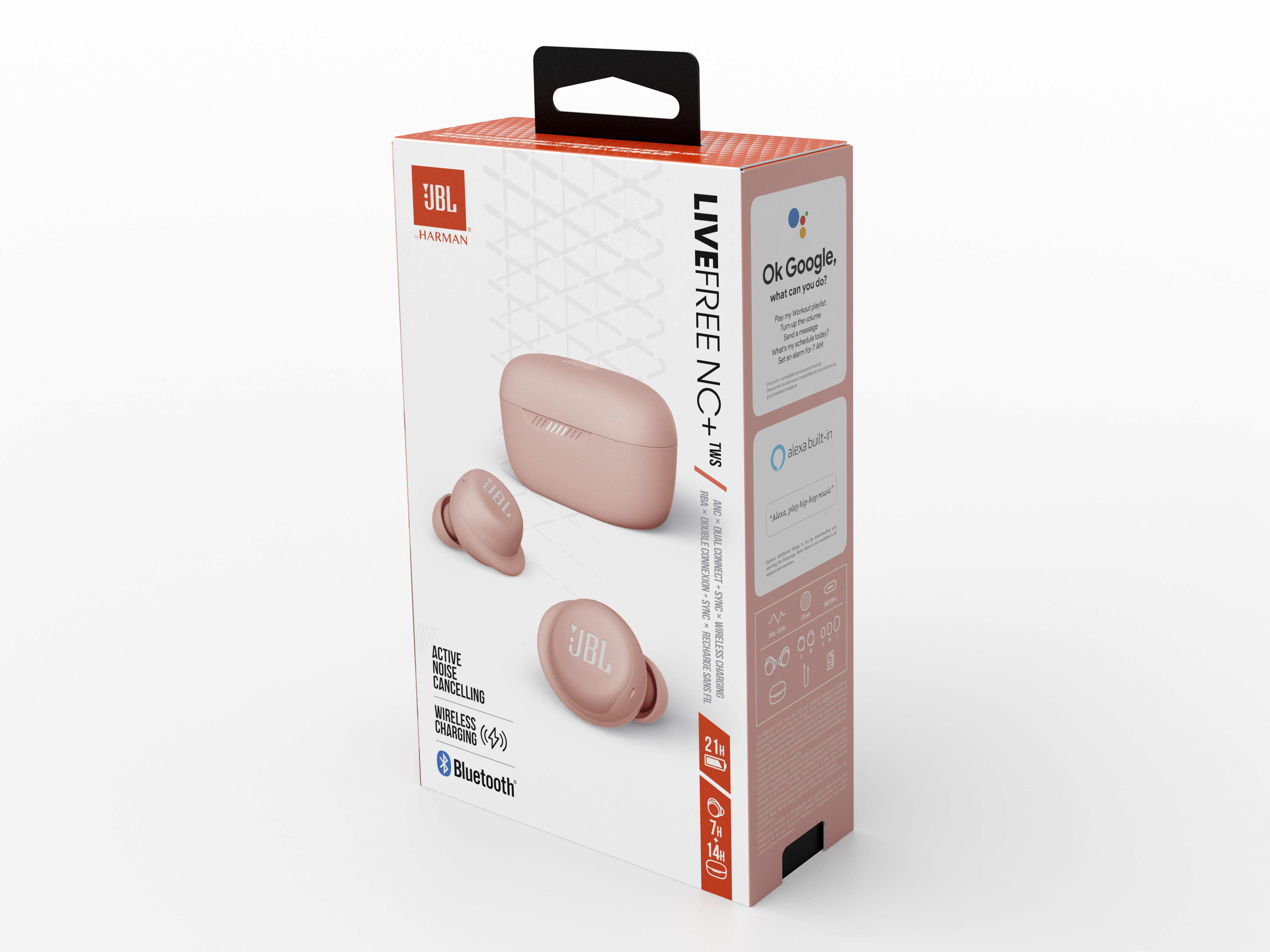 JBL LIVE FREE NC+, In-ear Kopfhörer Bluetooth Rosa