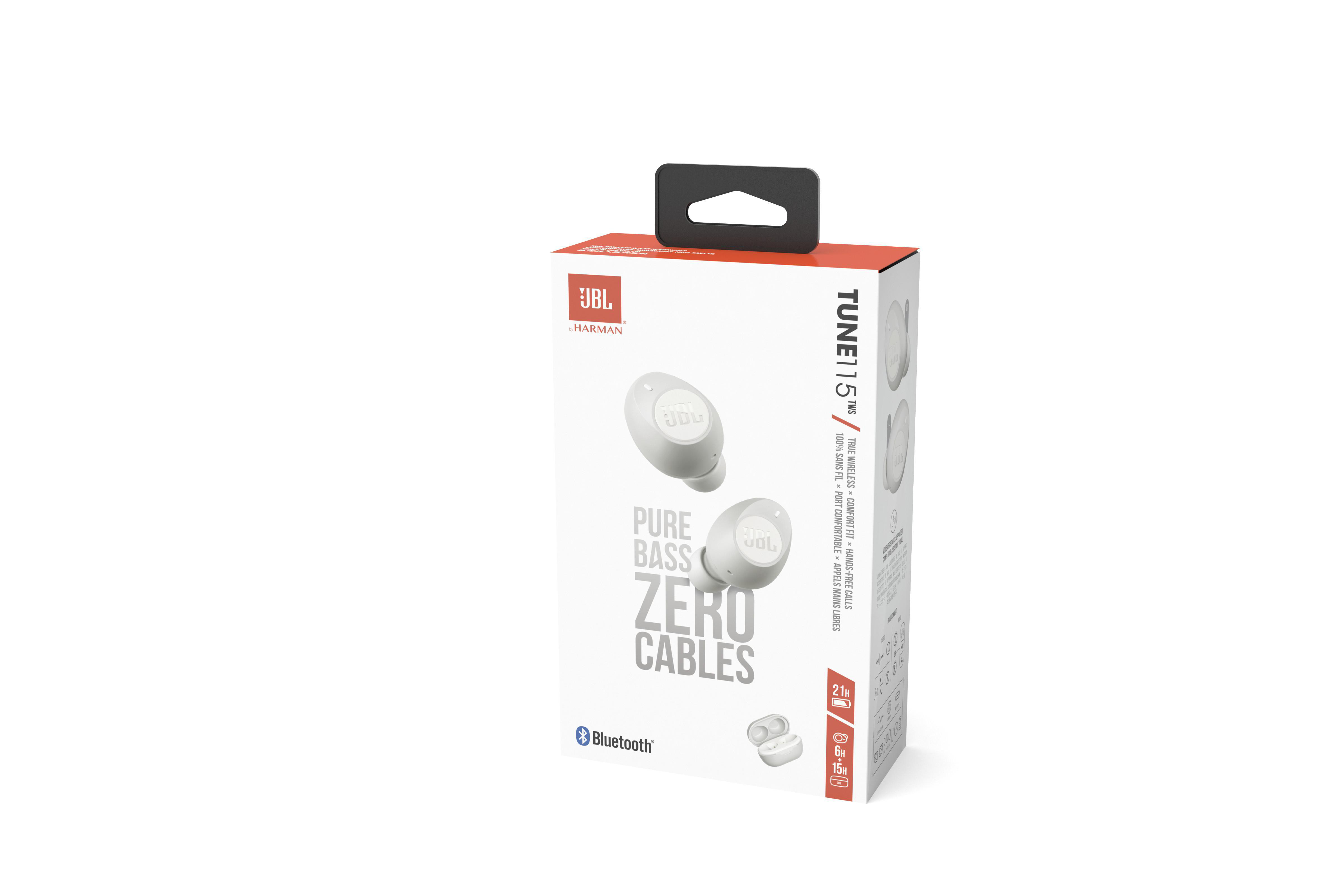 JBL Tune 115 TWS, In-ear Kopfhörer Bluetooth Weiß