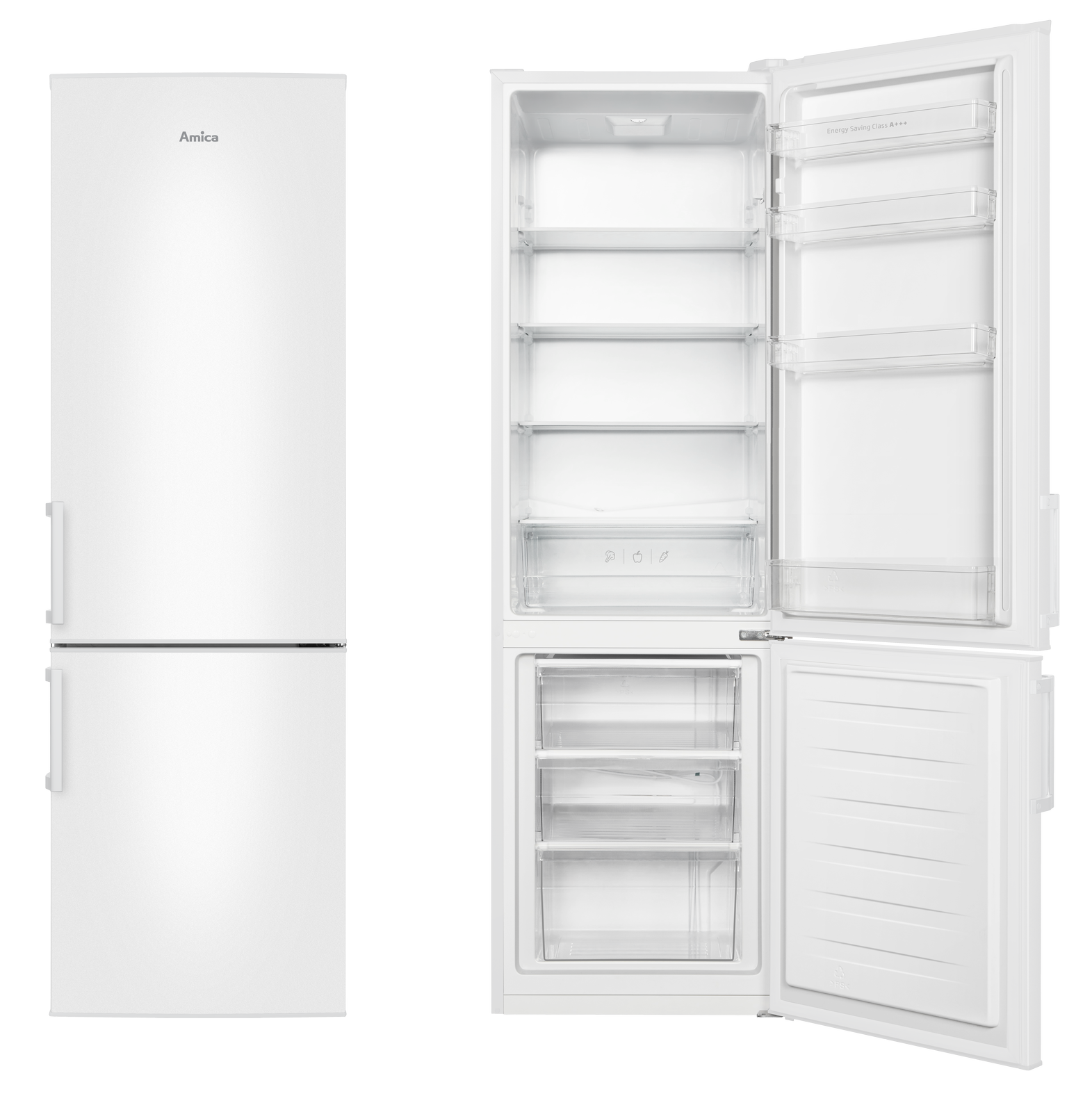 AMICA KGC 388 100 W Kühlgefrierkombination (D, 269 l, 1800 mm hoch, Weiß)