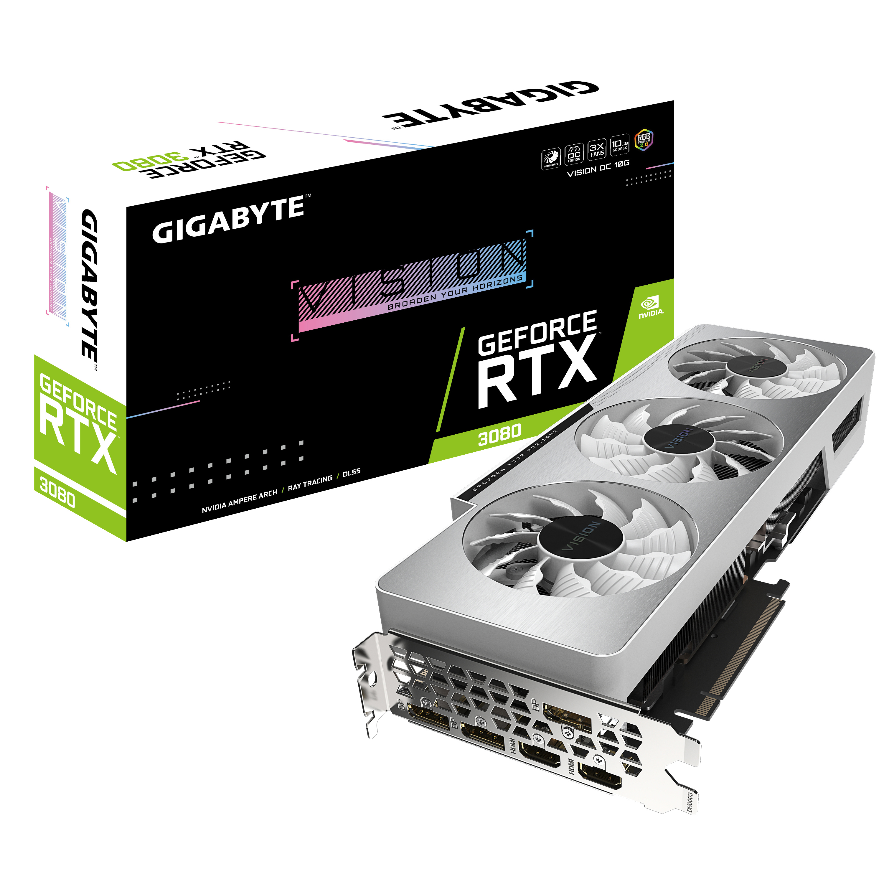 GIGABYTE GeForce RTX™ 3080 Vision OC 10GB (GV-N3080VISION OC-10GD) (NVIDIA, Grafikkarte)