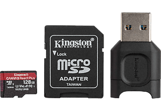 KINGSTON Canvas Plus UHS-II U3 V90 memóriakártya+olvasó, 128 GB