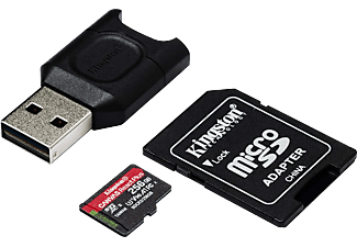 KINGSTON Canvas Plus UHS-II U2 V90 memóriakártya+olvasó, 256 GB