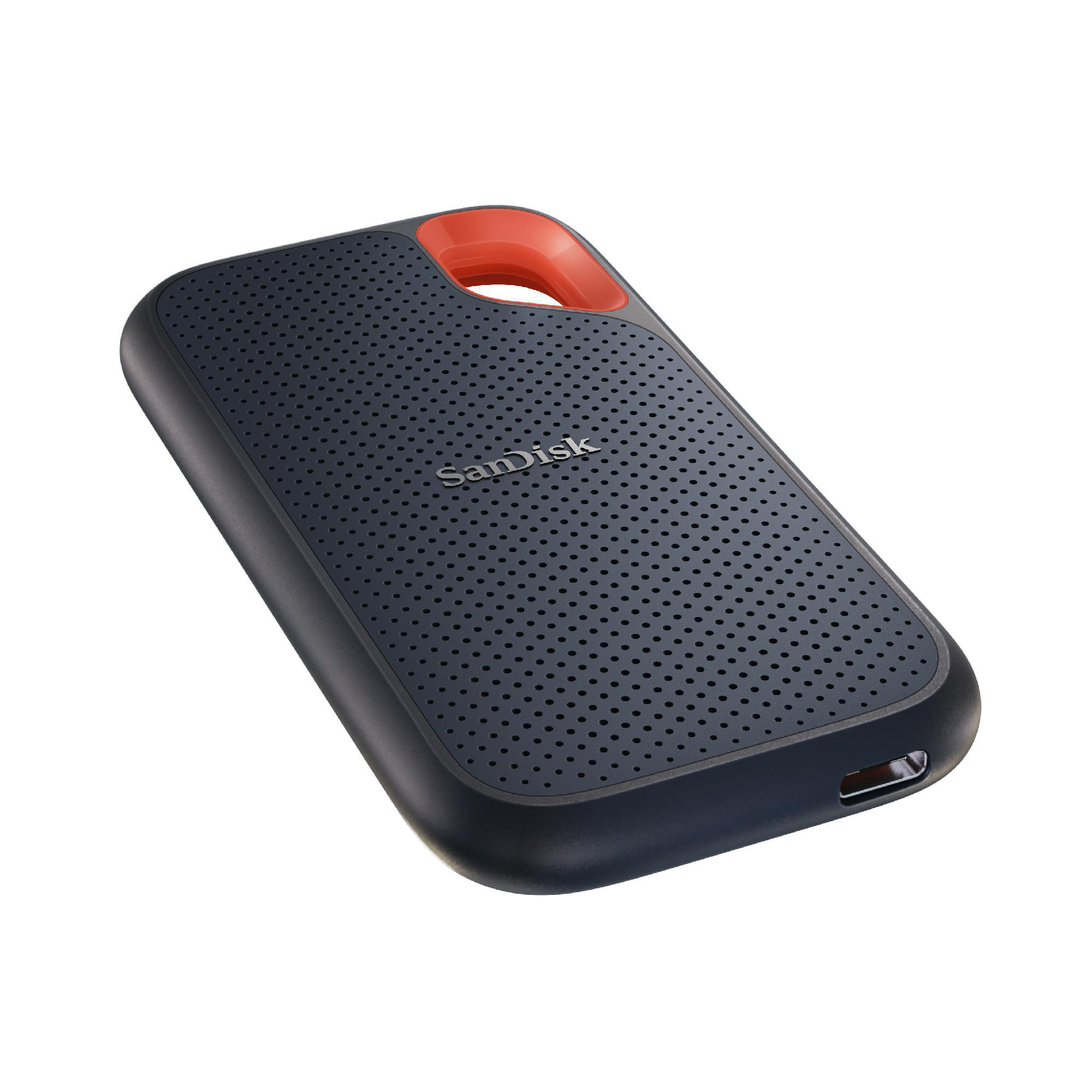 SANDISK Grau/Orange extern, Portable 500 GB Speicher, Extreme SSD,