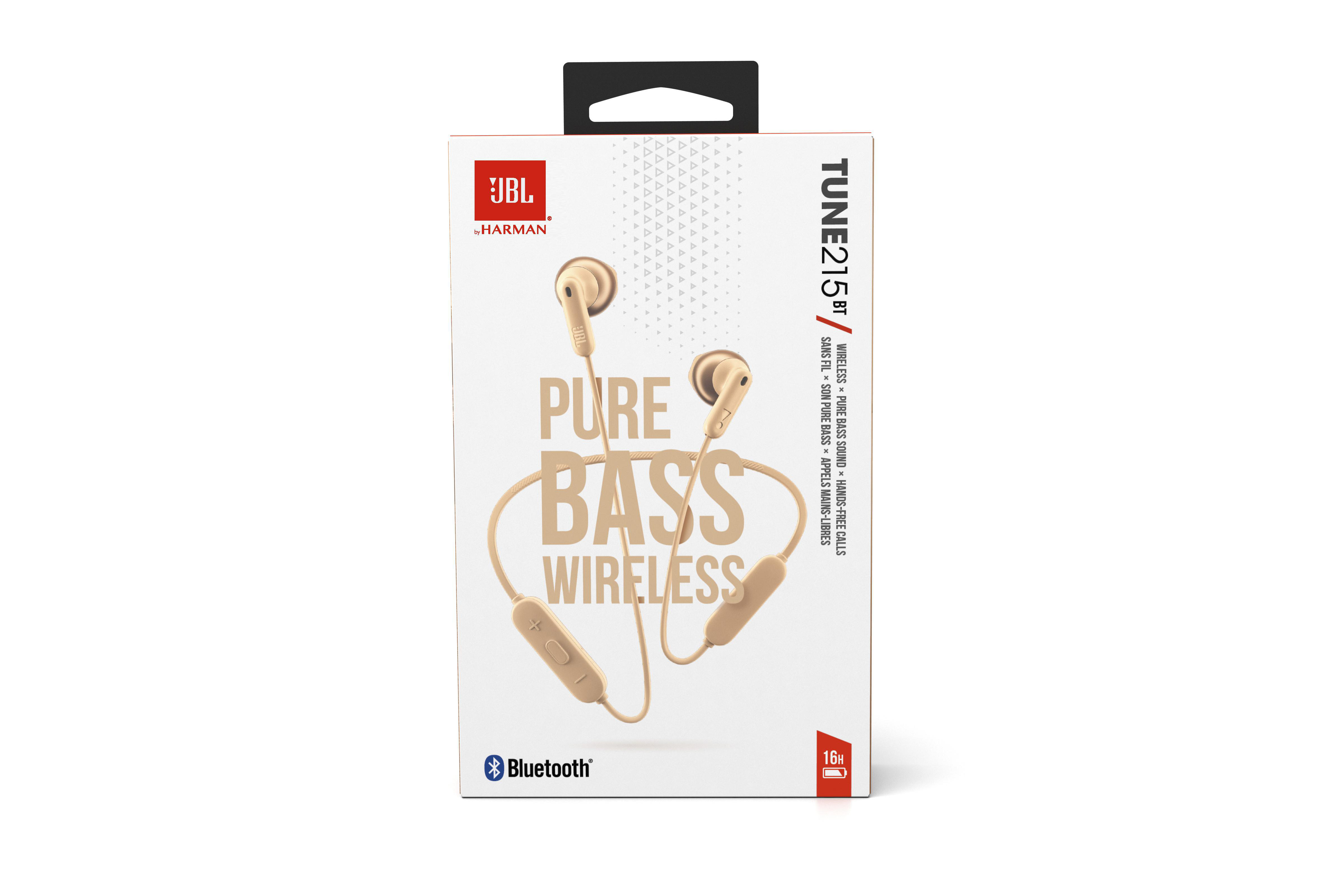 JBL TUNE 215BT, In-ear Kopfhörer Bluetooth Champagne-Gold