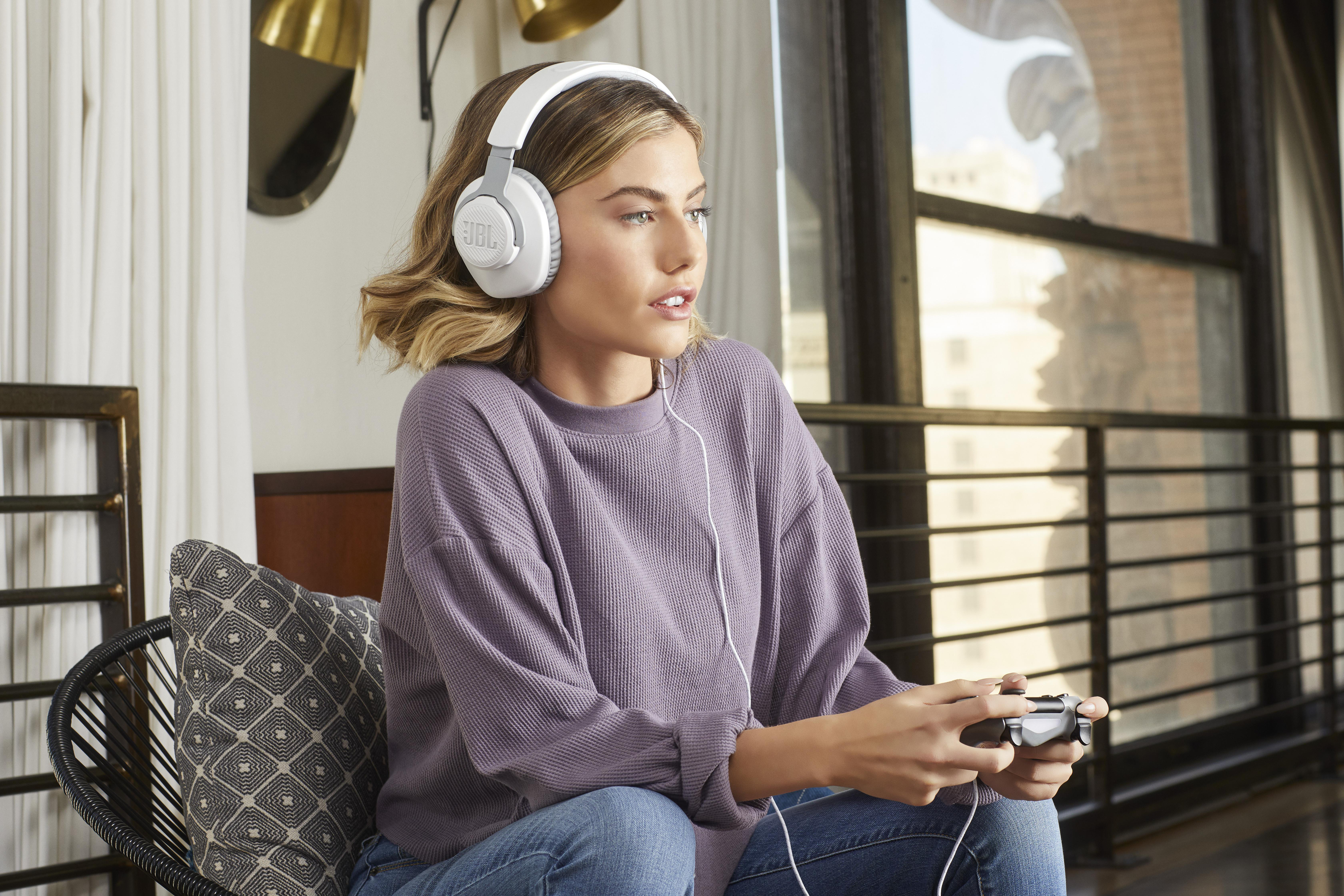 JBL QUANTUM 100, Over-ear Gaming Headset Weiß