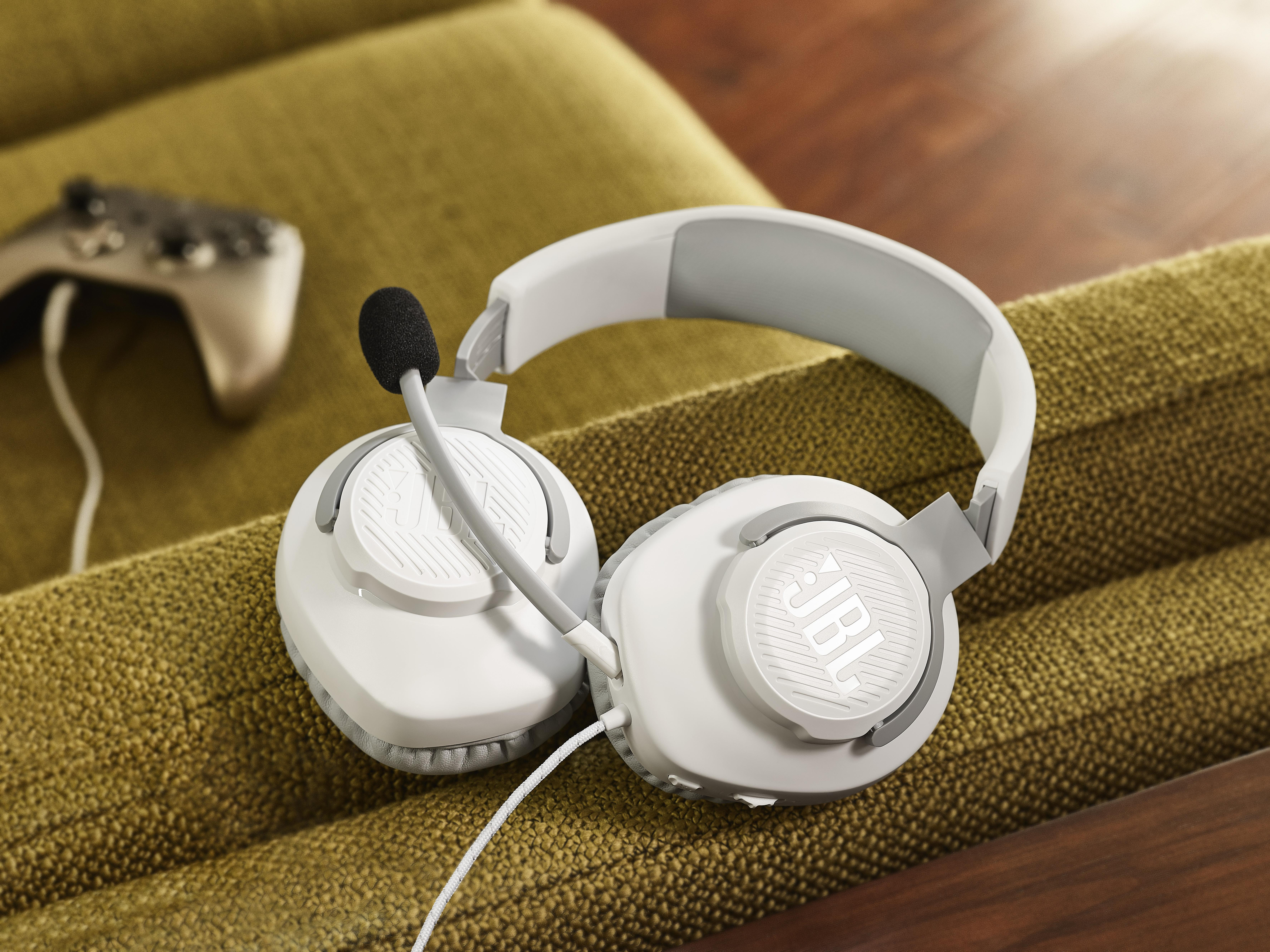 JBL QUANTUM 100, Over-ear Gaming Headset Weiß