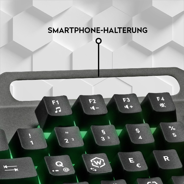 SPEEDLINK TYALO Illuminated Gaming Deskset - DE layout, Gaming Tastatur, Maus & Mauspad, Rubberdome, kabelgebunden, Schwarz