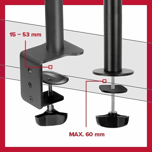 SPEEDLINK VESYON Dual Monitor Arm, Geeignet für Monitore mit 13 – 27“ (33 – 68.6cm) und einem Gewicht von jeweils bis zu 8kg, Schwarz