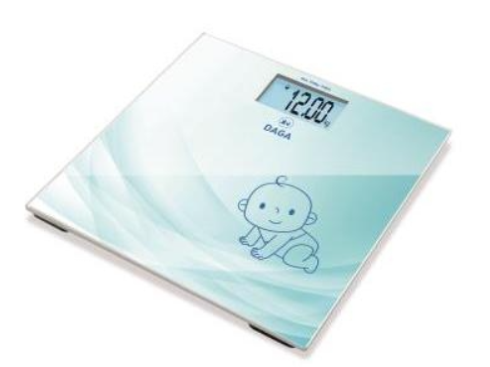 Báscula de baño - Daga BT-200, Peso máximo 150 Kg, Precisión de 100g, Display XL retroiluminado, Azul