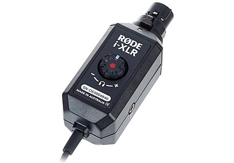 Adaptador - Rode Microphones I-XLR, Para micrófono, Lightning, 24 Bits/96 kHz, App Rode-Rec para iOS+, Negro
