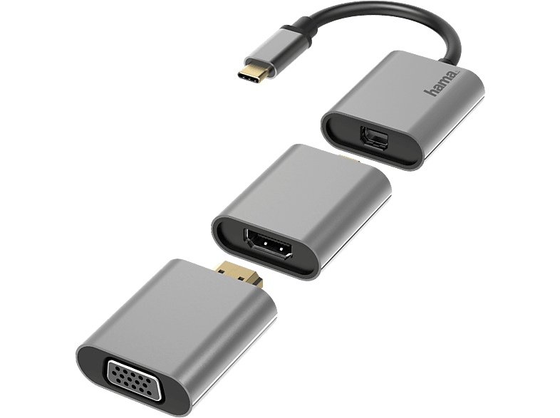 HAMA 00200306 - 6IN1 Video-Adapter-Set (Grau/Schwarz)