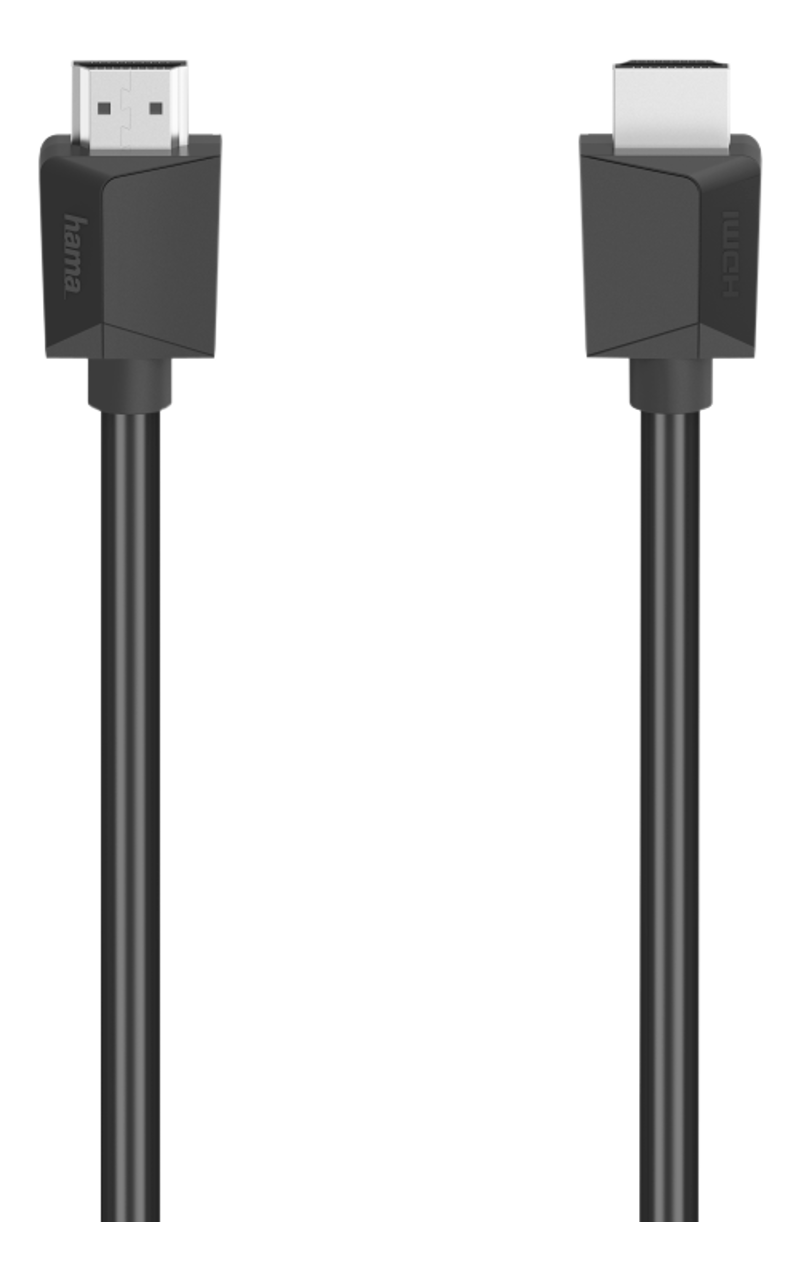 Due cavi HDMI neri. Sfondo nero.