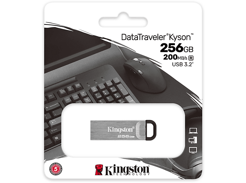 KINGSTON USB Stick DataTraveler Kyson 256GB, USB-A 3.0, Silber (DTKN/256GB) — Foto 2 von 2