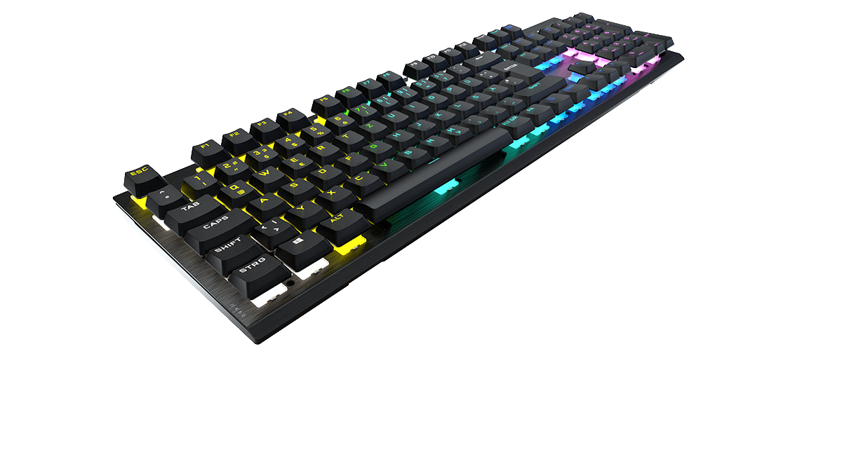 CORSAIR K60 RGB PRO, Gaming Tastatur, Mechanisch, Cherry Viola, kabelgebunden, Schwarz