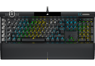 CORSAIR K100 RGB, Gaming Tastatur, Mechanisch, Cherry MX Speed, kabelgebunden, Schwarz