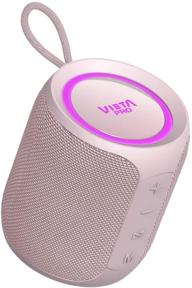 Altavoz Easy 2 de vieta pro con bluetooth 5.0 true wireless radio fm 12 horas autonomía resistencia agua ipx7 y directo asistente virtual acabado color rosa. tecnología reproductor usb integrado vmbs36lp 20 resistente 12h