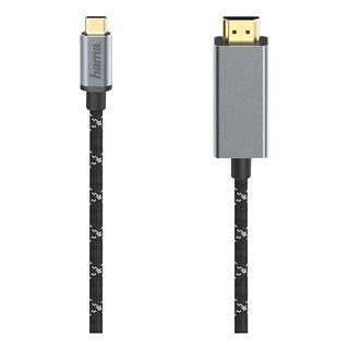 HAMA USB-C/HDMI 4K 1.5M - Câble adaptateur USB-C/HDMI (Noir/Gris)