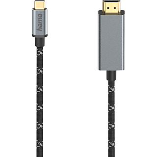 HAMA USB-C/HDMI 4K 1.5M - Adapterkabel USB-C/HDMI (Schwarz/Grau)