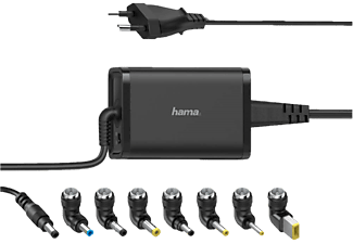 Cargador para portátil - Hama 200002 , 7 adaptadores, Voltaje de entrada 100-240 V, Negro