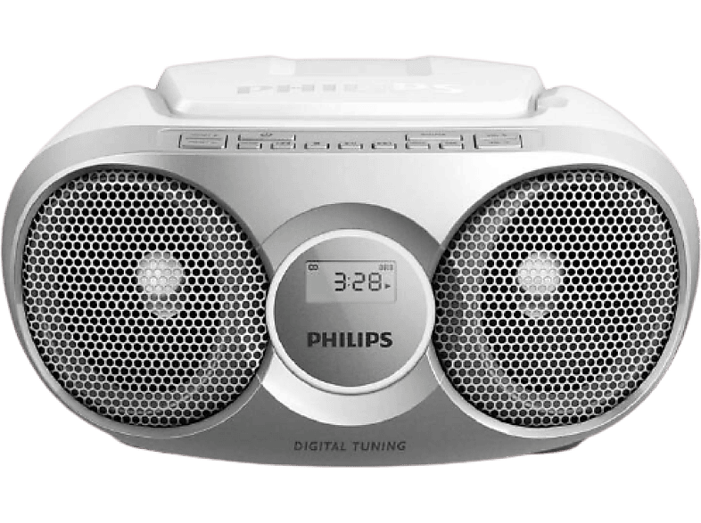 Reproductor CD - Philips AZ215S/12, Antena FM, Sintonizador digital, Plata