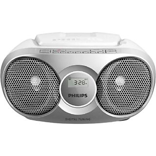 Reproductor CD - Philips AZ215S/12, Antena FM, Sintonizador digital, Plata