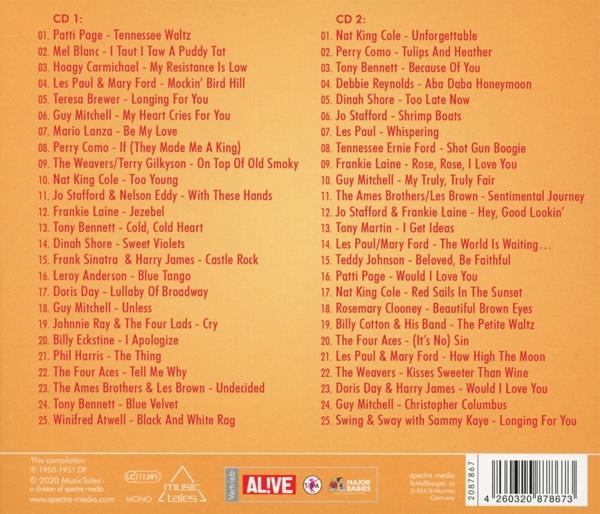 Zwei gestapelte CD-Hüllen, die Songtitel und Künstlernamen in orangefarbenem und braunem Text auf hellbraunem Hintergrund zeigen.