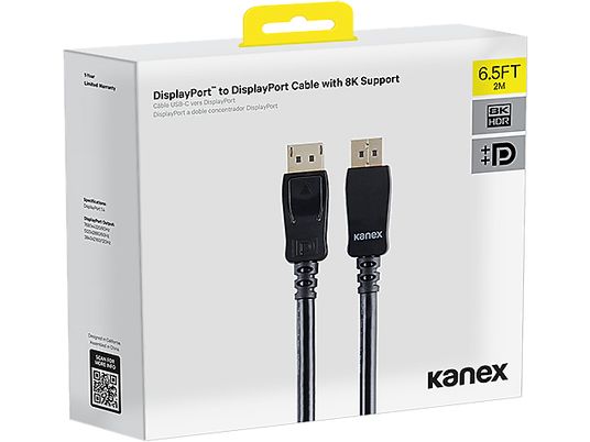 KANEX K173-1283-DP8K2M - Câble DisplayPort, 2 m, Noir