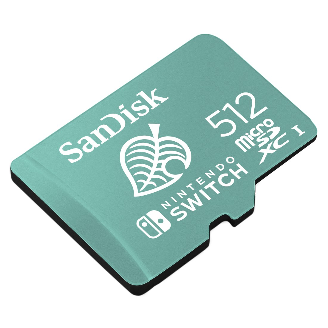 Türkis und weiße SanDisk-Speicherkarte für Nintendo Switch.