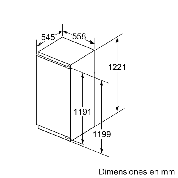 Frigorífico una puerta - Bosch KIR41AFF0, 211 l, 122.1 cm, Integrable, 33 dB, Blanco