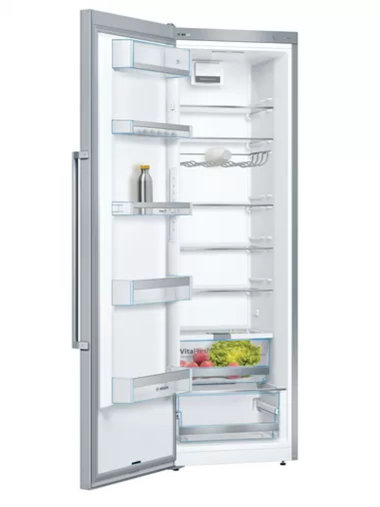 Frigorífico una puerta - Bosch KSV36BIEP, 346 l, Sin Congelador, 186 cm, 39 dB, Inox