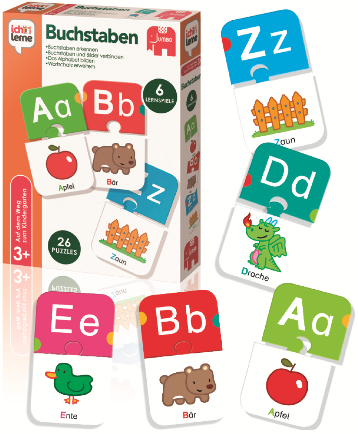 JUMBO Ich lerne Buchstaben Kinderspiele, Mehrfarbig