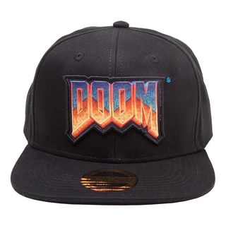 DIFUZED "DOOM Logo" Snapback Cap - Casquette (Noir/Orange/Bleu)