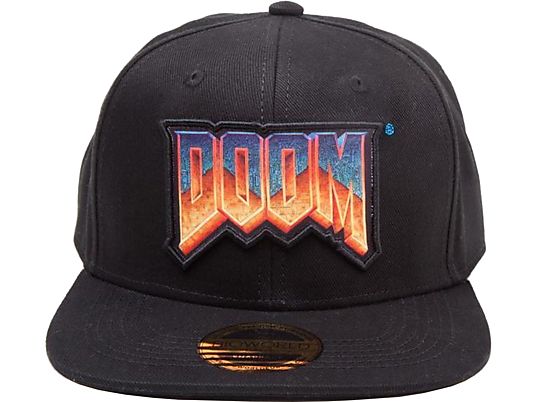 DIFUZED "DOOM Logo" Snapback Cap - Kappe (Schwarz/Orange/Blau)