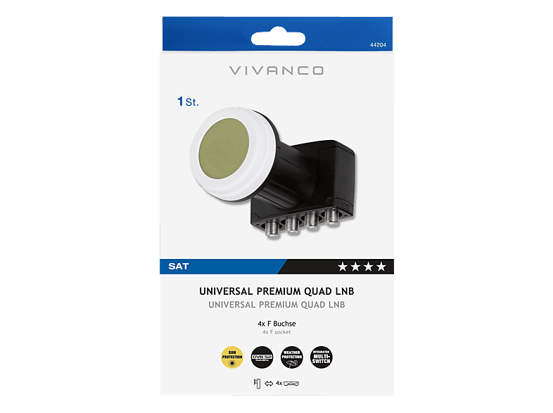 Vivanco 20136 Universal Premium Quad LNB inkl. Switch — Foto 2 von 2