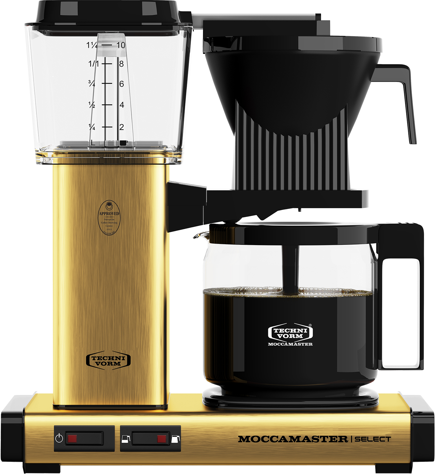 MOCCAMASTER  KBG Select - Filterkoffiezetapparaat - Inhoud watertank: 1,25 l - Type kan: Glazen kan - Goud