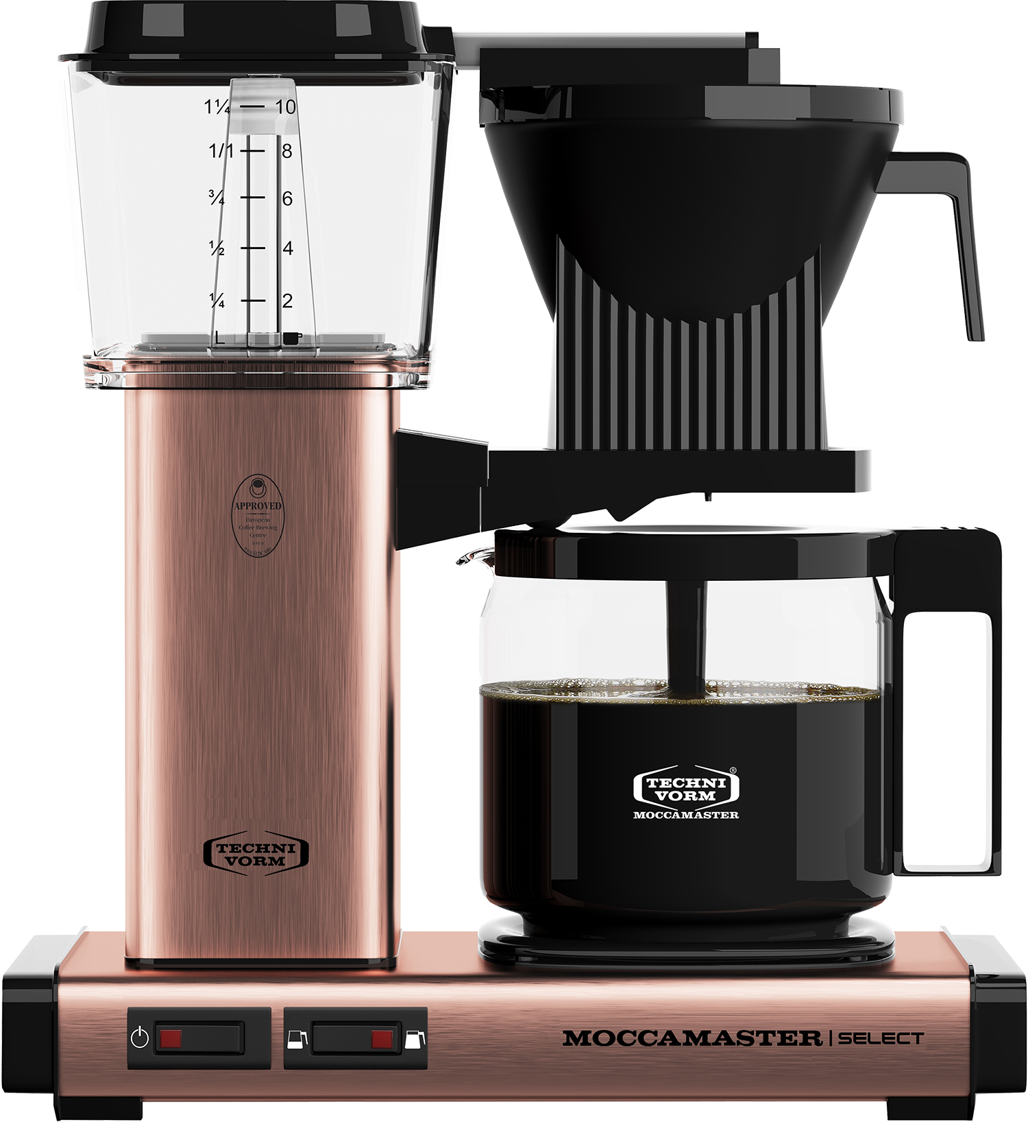 MOCCAMASTER  KBG Select - Filterkoffiezetapparaat - Inhoud watertank: 1,25 l - Type kan: Glazen kan - Bruin