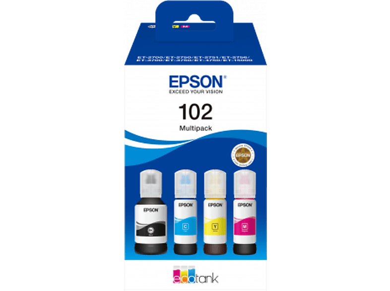 Epson 102 Ecotank Multipack Zwart-cyaan-geel-magenta (c13t03r640)